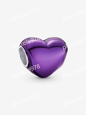 Pandora Metallic Purple Heart Charm